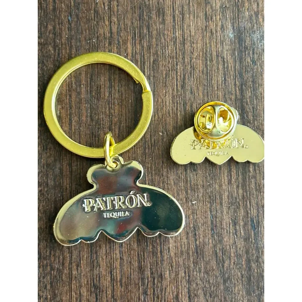 New patron gold bee key chain and hat pin